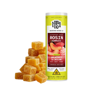 Peaches & Cream live rosin gummies sativa 10mg THC each. Shop clean edibles online with fast shipping and Nashville delivery