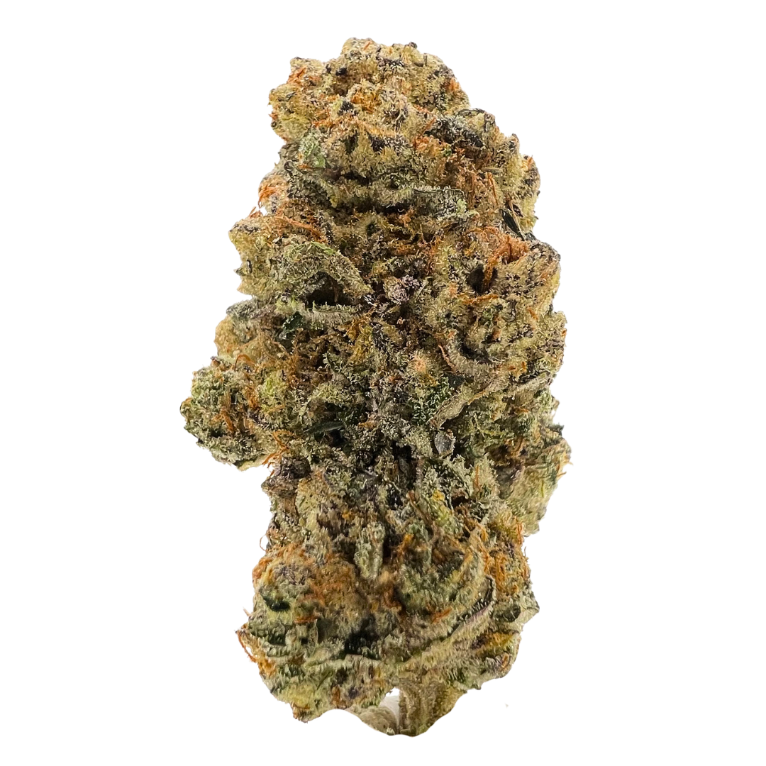 Peanut Butter Breath Exotic Hybrid with nutty aroma, frosty trichomes, and olive grape-shaped buds; premium THCA flower shipped nationwide.
