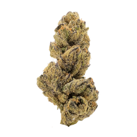 Platinum Kush premium indica strain with dense platinum-silver buds, purple hues, and bright orange hairs. Available at Consider It Flowers.
