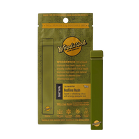 Woodstock Redline Rush Sativa vape with 2g THCa live resin, featuring citrus flavor and energetic effects. Shop discreet delivery today.