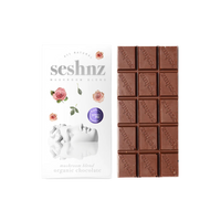 Seshnz PB&J Mushroom Blend Chocolate Bar with peanut butter, berry bliss and milk chocolate. Get magic mushrooms shipped fast. 