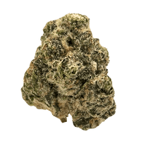 Sherbert strain: bright-green, dense, oblong-shaped nugs with creamy, fruity flavors of tangerine and strawberry cake. Sweet taste, potent effects.