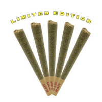 Skywalker OG 5-pack prerolls with special edition label—indica strain with heavy effects and bold diesel flavor.