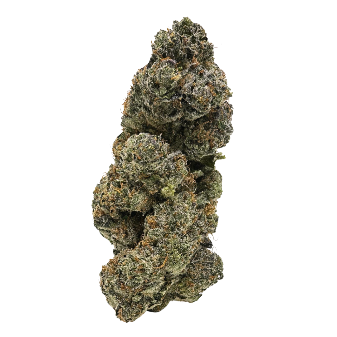 Sour Garlic Cookies exotic indoor THCa flower by Nick’s Nugs with sour citrus, garlic, earthy herb, black pepper, cookie dough, and gassy hybrid flavor notes