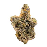 Sour Garlic Cookies strain with savory garlic-citrus flavor, chunky frosty buds, and a calming indica-leaning body high. Available now at Consider It Flowers. 