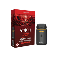 Enjoy Hemp Sour Tangie sativa 3ML THCa live rosin disposable vape with citrus flavor. Shop cannabis online with shipping and Nashville delivery.