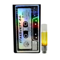 Starburst OG hybrid THCa live resin 1G cartridge with sweet citrus flavor, balanced euphoria, available online with fast delivery