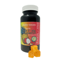 Sticky Tomato’s Tropical D-9 + CBG Gummies feature kiwi, pineapple, and dragon fruit flavors with a balanced THC-CBG blend for an uplifting experience.