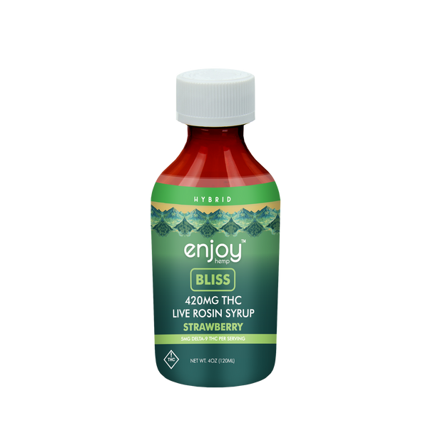 Strawberry Bliss Live Rosin Syrup by Enjoy Hemp (1 Bottle) 420 MG THC