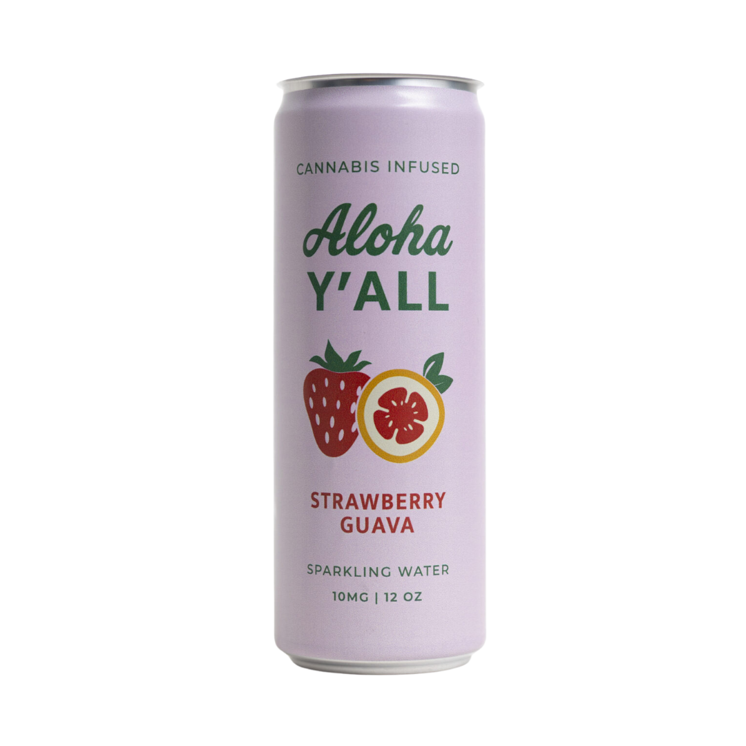Strawberry Guava THC sparkling water with real fruit flavor and mellow cannabis effects, available online and in Nashville.