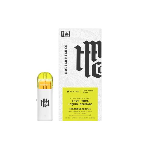 Strawberry Haze THCA Liquid Diamonds Pod Kit by Modern Herb Co 2G Strawberry Haze THCA Liquid Diamonds Pod Kit by Modern Herb Co 2G