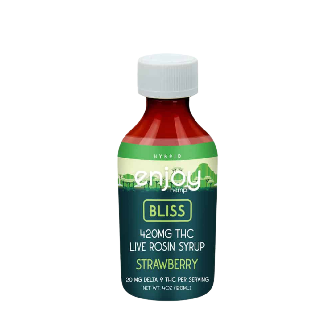 Strawberry Bliss Live Rosin Syrup by Enjoy Hemp (1 Bottle) 420 MG THC