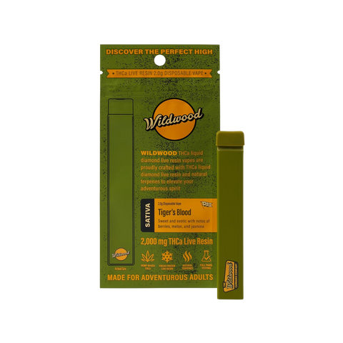 Tiger's Blood THCA Live Resin 2G Vape by Wildwood Tiger's Blood THCA Live Resin 2G Vape by Wildwood
