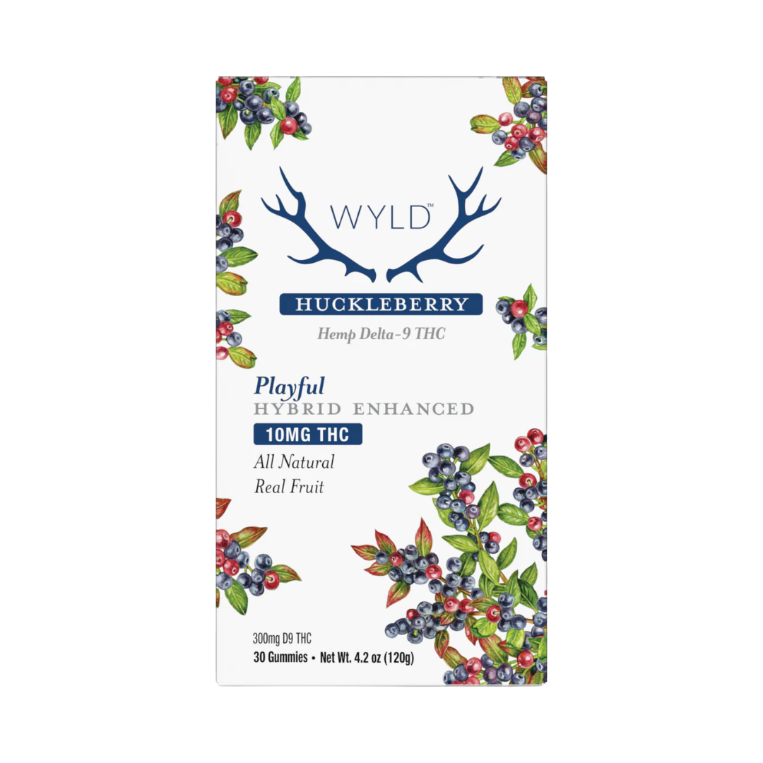 30ct WYLD Huckleberry Hybrid gummies, real fruit flavor and smooth effects. Buy edibles online or get fast Nashville delivery.