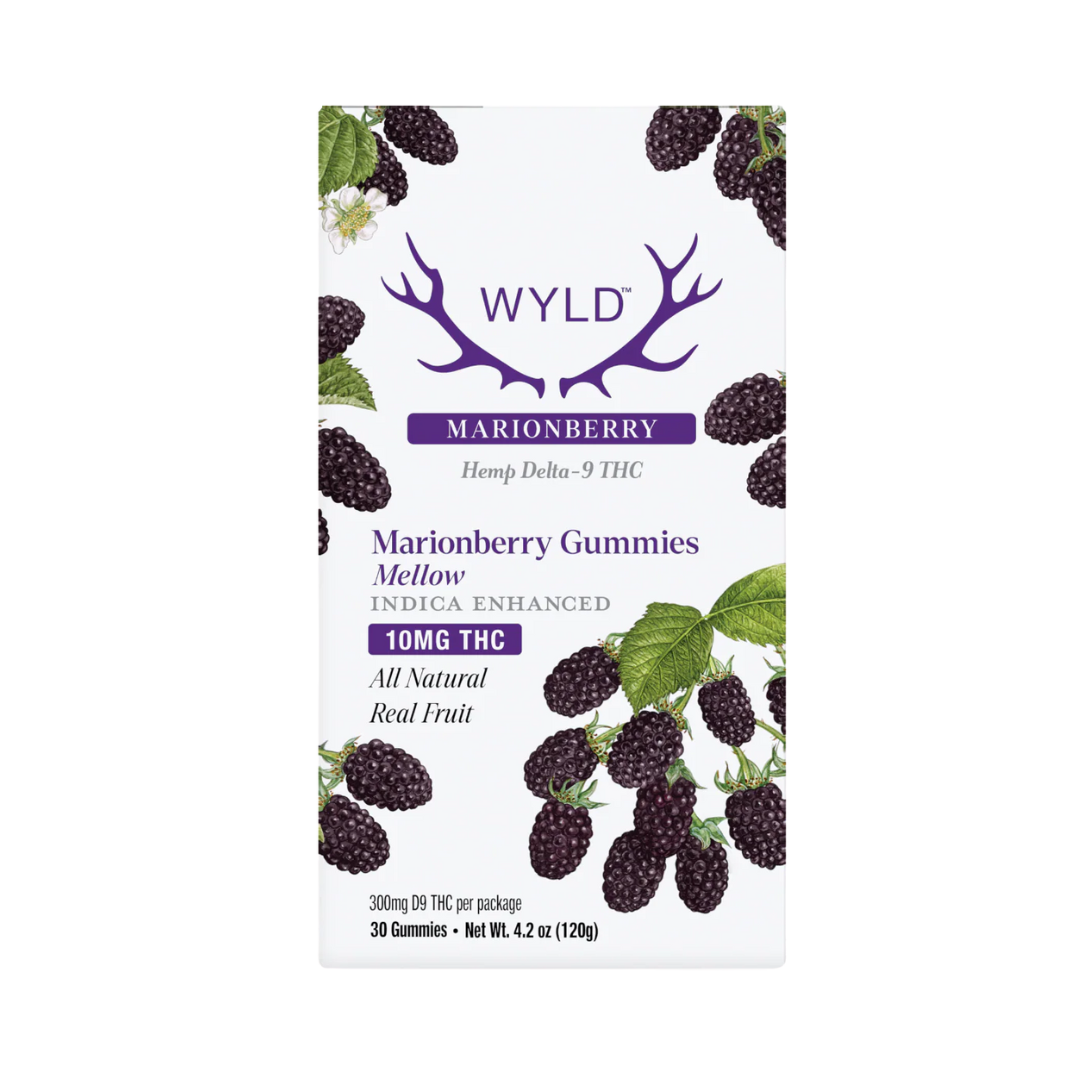 WYLD Marionberry Indica 30CT THC gummies, calming and flavorful. Shop edibles online or get Nashville delivery.