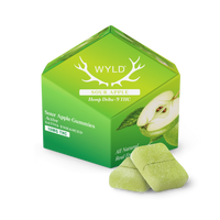 WYLD Sour Apple THC gummies 10ct with crisp green apple flavor and uplifting sativa effects, buy edibles online with fast Nashville delivery.