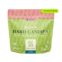 Shifters Hard Candies by Canvast: delta-9 THC, CBD, Lion’s Mane, and terpenes. Watermelon flavor for focus, clarity, and a giddy high.