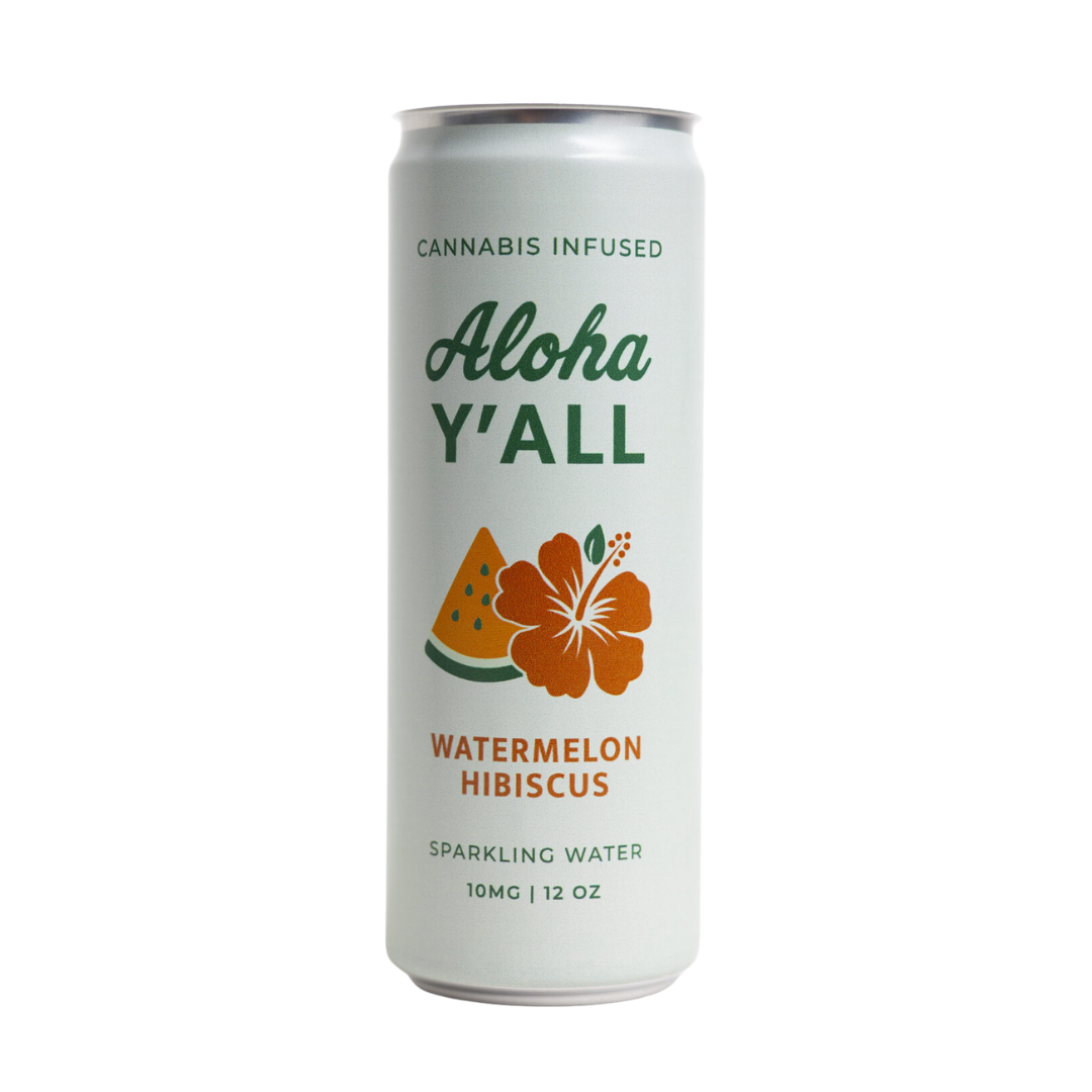 Watermelon Hibiscus Sparkling Water by Aloha Y'all 10 MG THC