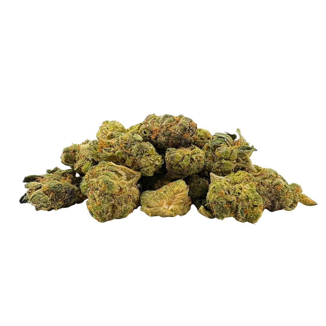 White Rhino Premium Smalls Indica THCa flower with sweet hash aroma. Buy THCa flower online with same day shipping from Consider It Flowers.