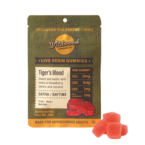 Tiger's Blood THC Live Resin Gummies by Wildwood (5 CT) 100 MG THC