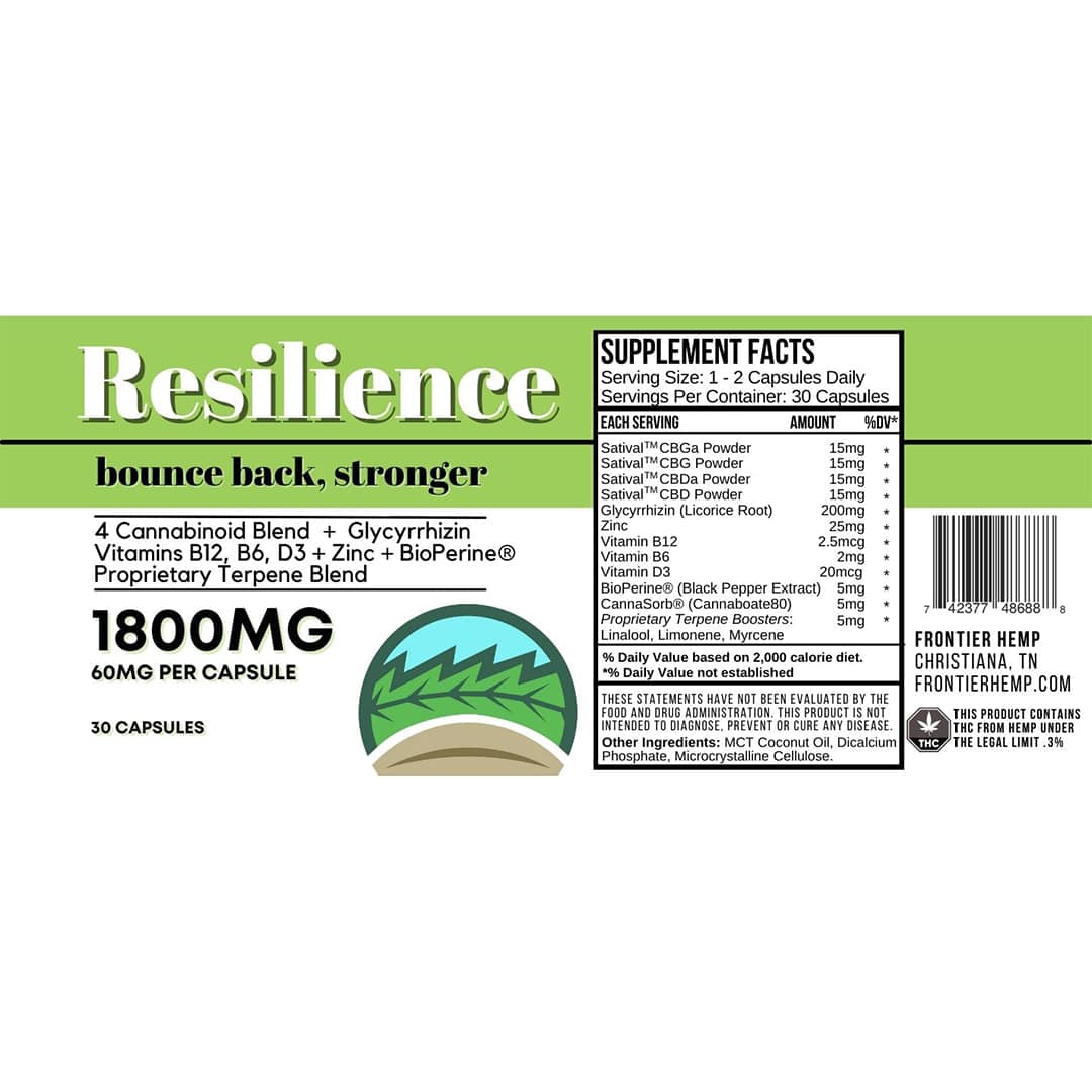 Resilience Capsule by Frontier Hemp (60 CT)