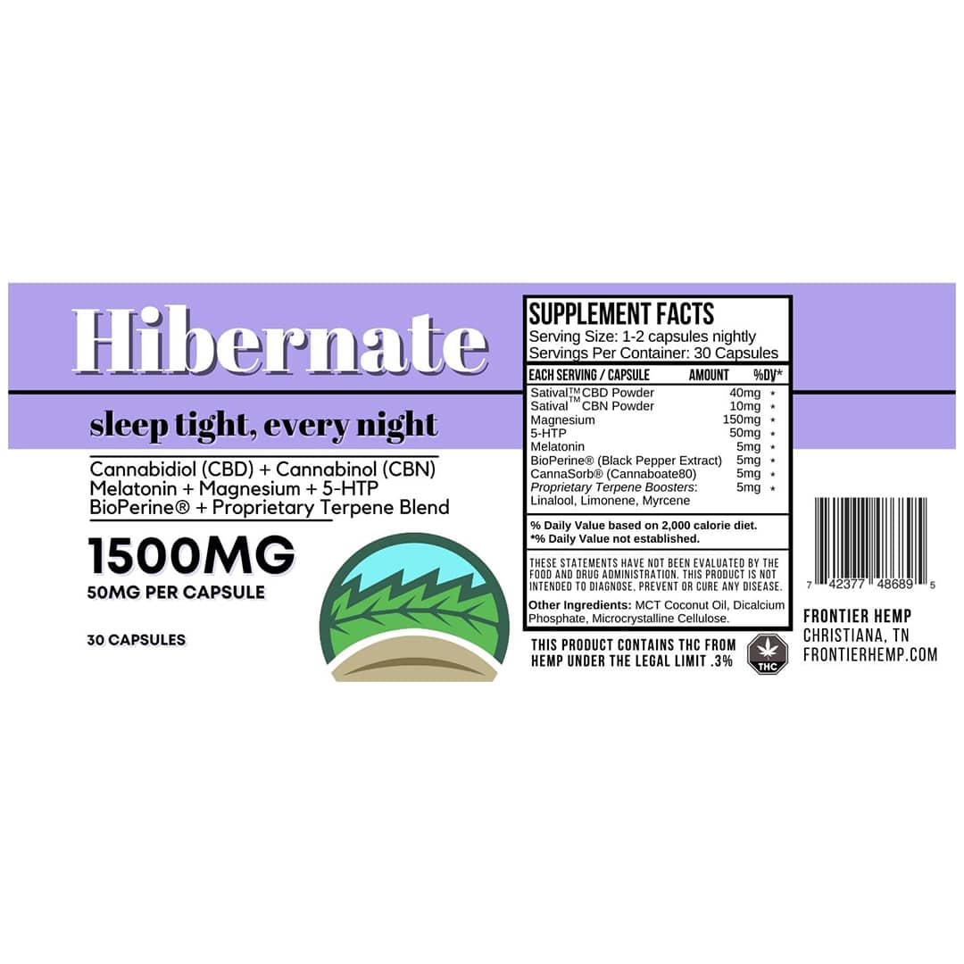 Hibernate Capsule by Frontier Hemp (60 CT)