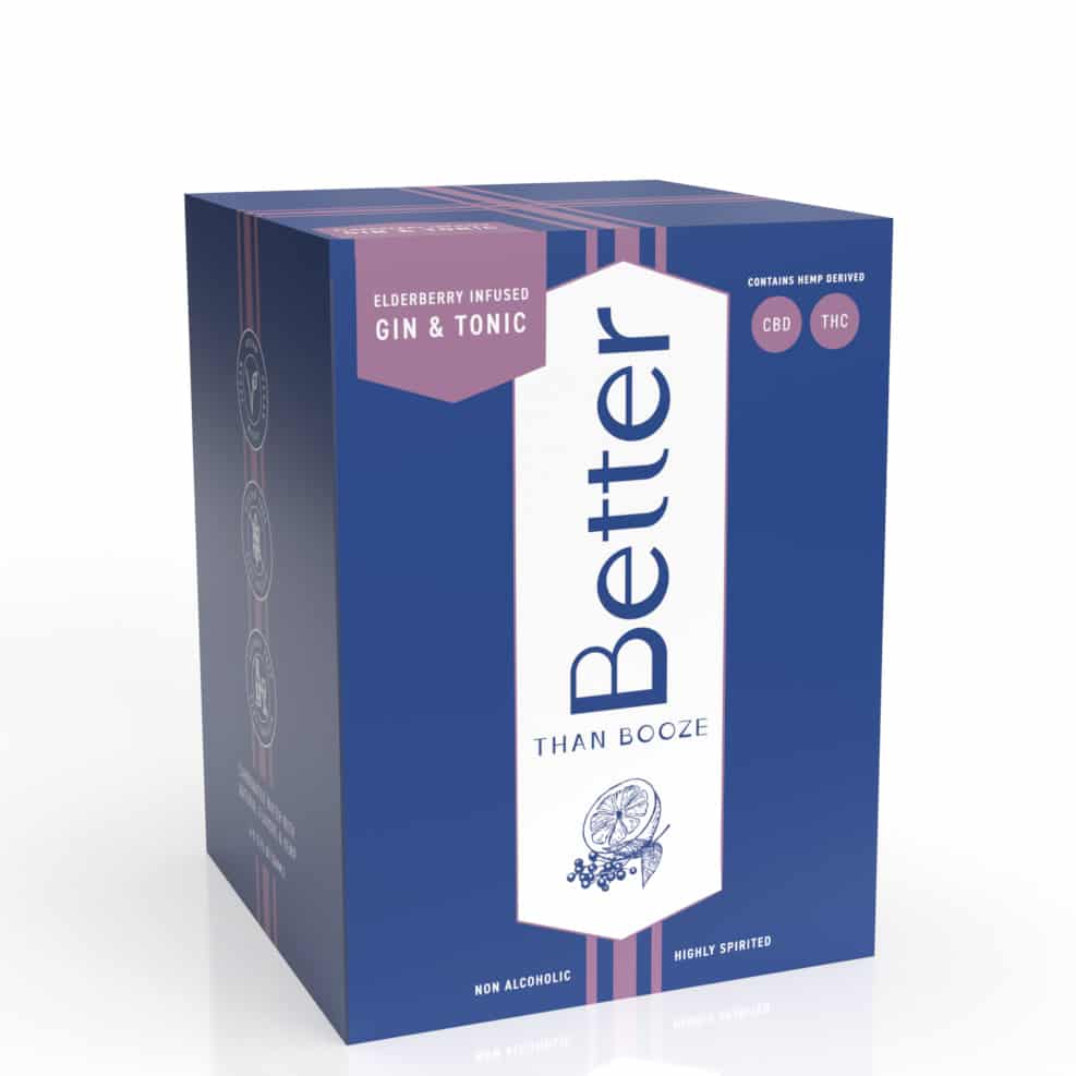 Elderberry Infused Gin & Tonic by Better Than Booze (4 Pack) 12 MG THC