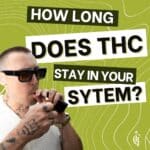 How long does THC stay in your system? Person smoking and wondering. Learn about THC duration in your body. Consider It Flowers.