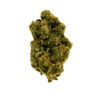 Fire OG: neon green, airy nugs with fiery orange hairs, rich purple undertones, and a frosty white layer of trichomes. A fiery-looking strain.