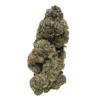 Pure Power Plant strain: vibrant green buds with purple swirls and orange hairs. Musky citrus aroma with earthy wood and vanilla notes.