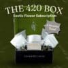 The 420 Box: Exotic Flower Subscription with of exotic ultra premium flower. Four strains: sativa, hybrid, and indica.