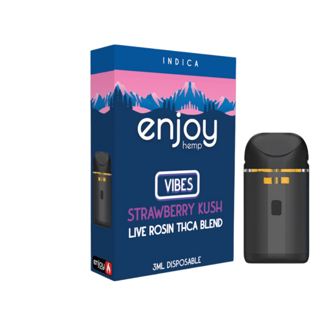 Legal THCA Live Rosin Vape - Enjoy Hemp's premium Strawberry Kush blend available online