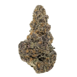 Exotic Blockberry THCA flower showing deep purple buds with heavy trichome coverage